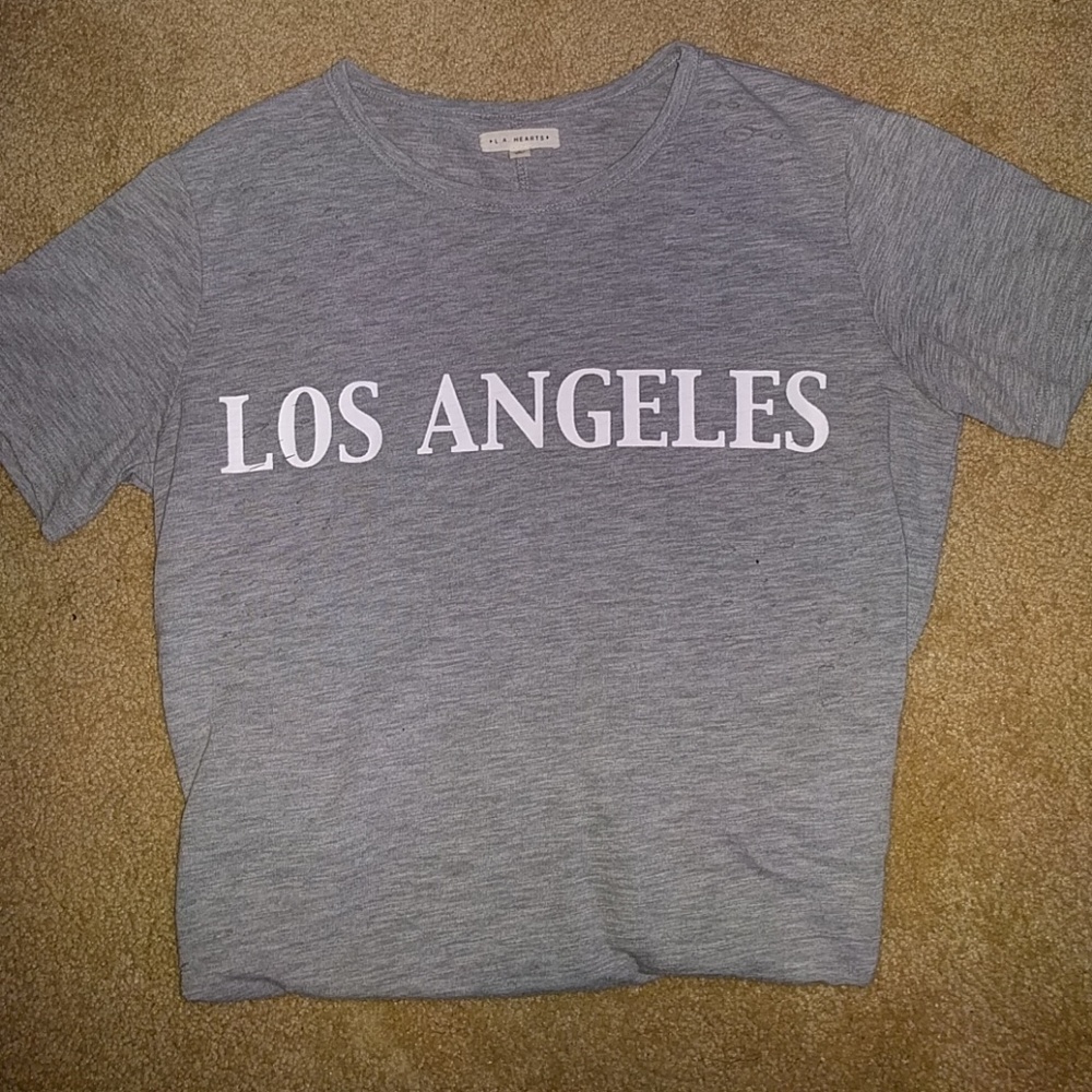 Gray "Los Angeles" distressed tee